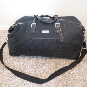 COACH Signature Leather and Fabric Voyager Cabin Duffle Bag Travel Luggage XL